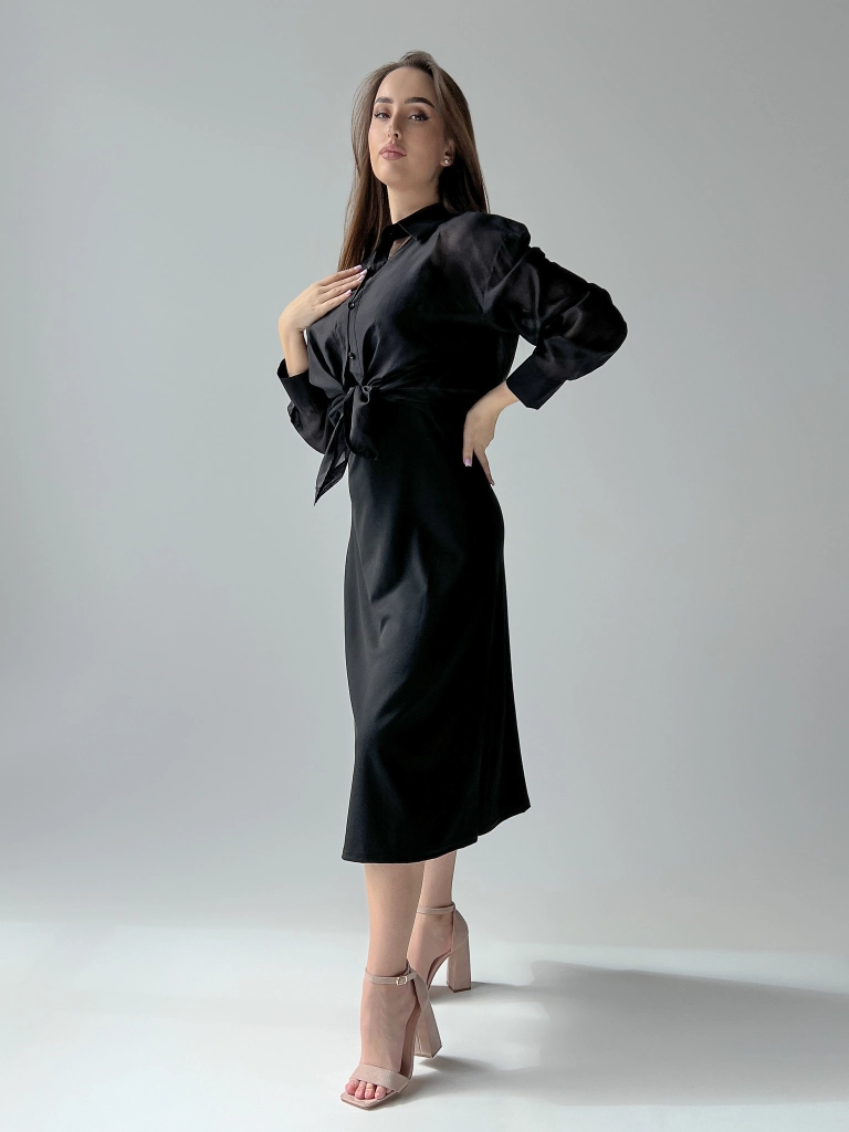Короткое платье из велюра с пуговицами женщина, Черный | TWINSET Milano