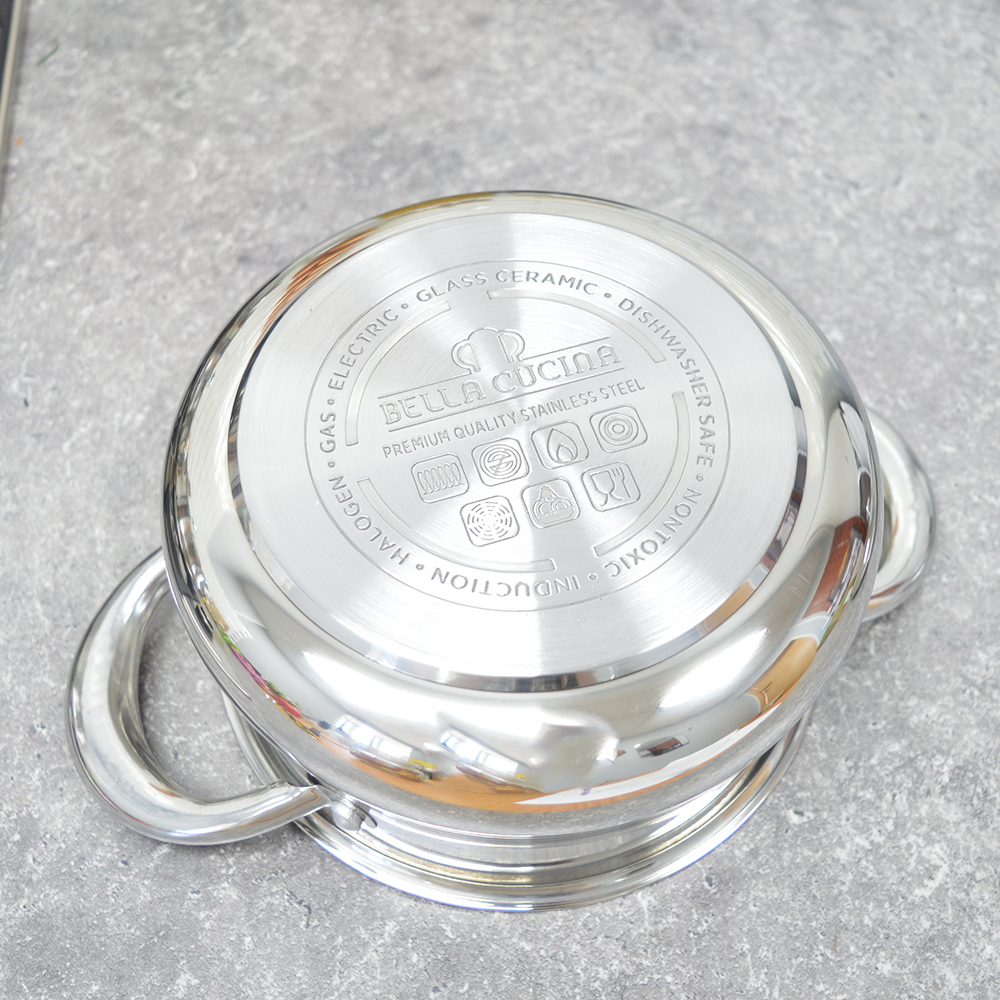 Набор кастрюль 3 предмета (1,9л, 2,7л, 3,6л) нерж Bella Cucina BC-2142