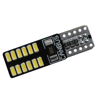 Светодиод 12V T10 24SMD 4014 WHITE CAN 1.5W(без цок) ОБМАНКА 12-24в плоский Длинн 12+12 #X0018/7717