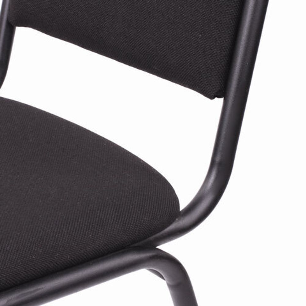 Стул COMFUR РС00Л, офисный, прочный черный каркас, текстиль, чёрный цвет