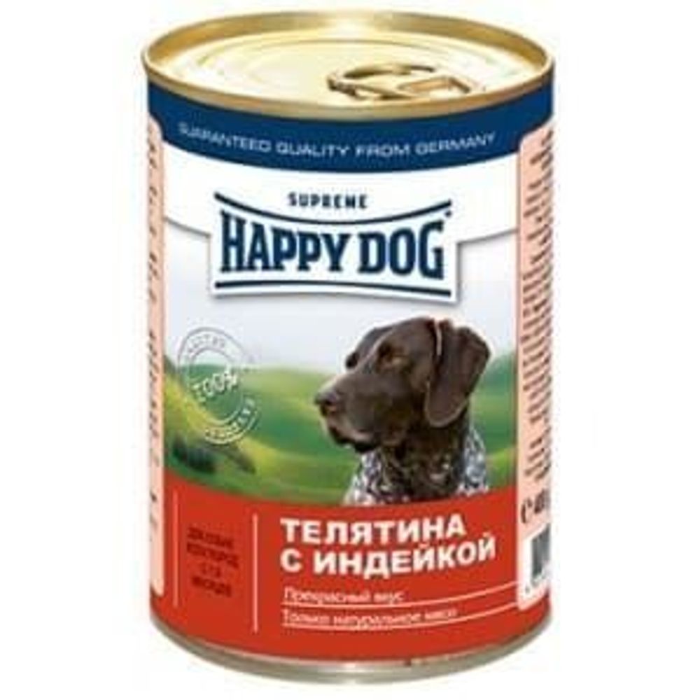 Хэппи Дог кон.д/собак Телятина/индейка 400гр*20 (НФКЗ)