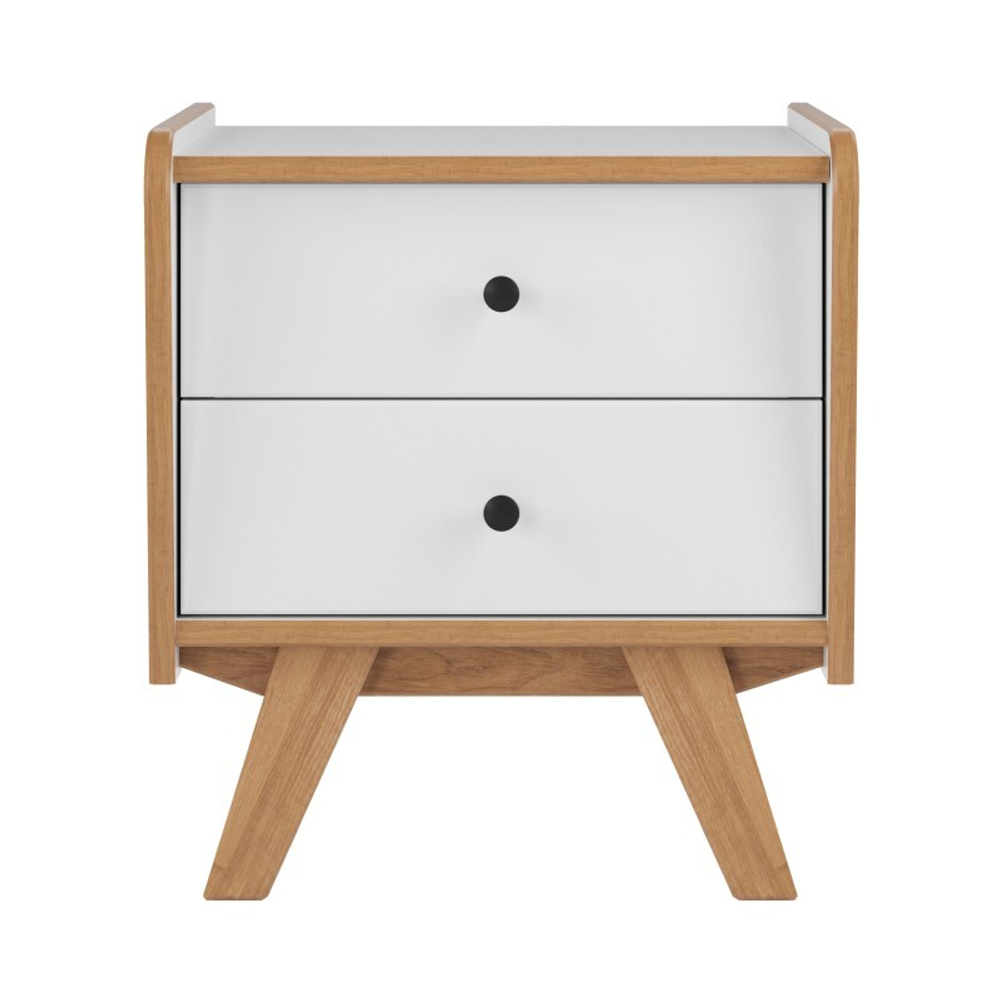 Тумба прикроватная «Винтаж» белый лак/браун