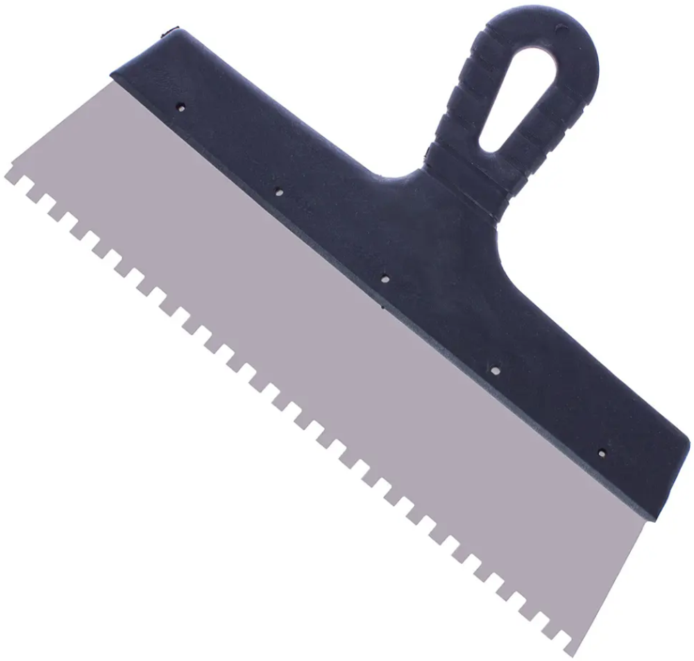 Шпатель зубчатый 300мм 6х6мм нерж.сталь Декор/Интек