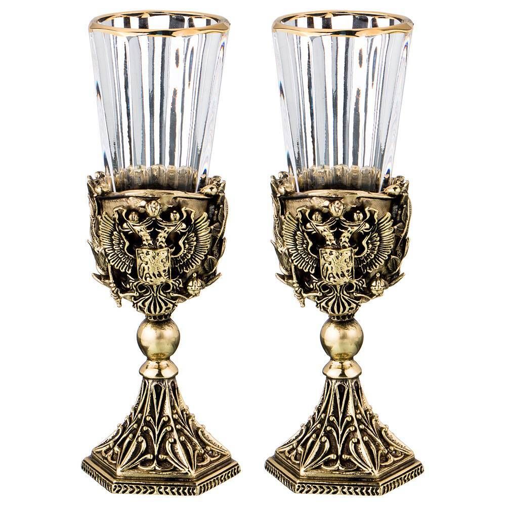 НАБОР ИЗ 2-Х ЛАФИТНИКОВ ДЛЯ ВОДКИ "ГЕРБОВЫЙ" 50 МЛ. (КОР=1НАБОР.)