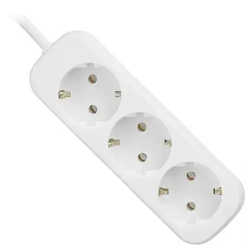 Удлинитель Promega jet 3 розетки с заземлением 1,5м, 10А, 2200 Вт, белый