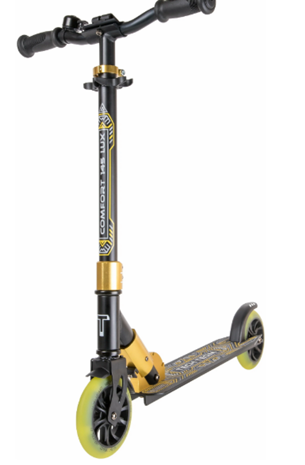Самокат Tech Team Comfort 145R LUX Black/Yellow 1/4 черный/желтый