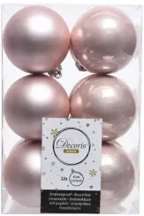 Набор пластиковых шаров Дивный 60 мм, нежно-розовый, 12 шт, Kaemingk (021924)