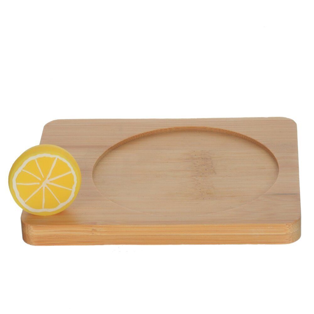 GAEM Кружка с ложкой на деревянной подставке, 300 мл, L12 W9,5 H8,5 см, 3в.