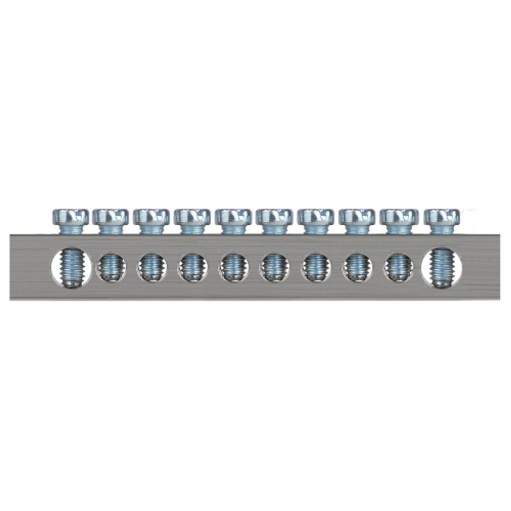 Шина ЭРА NO-224-84 PEN земля-ноль 6х9мм 10/2 никелированная с креплениями по краям