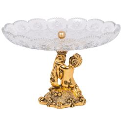 Фруктовница-конфетница Эдем со стеклянной чашей 1257 Бронза