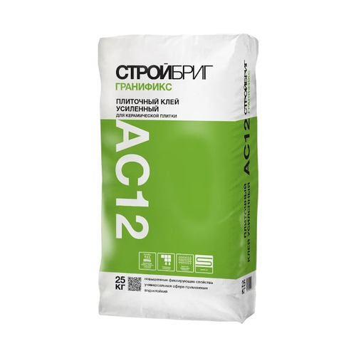 Клей для керамической плитки Стройбриг Гранификс АС12 усиленный (25 кг)