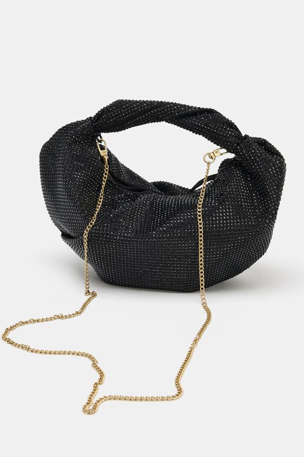 ZARA СУМКА С БЛЕСТЯЩИМИ ДЕТАЛЯМИ, ЧЕРНЫЙ