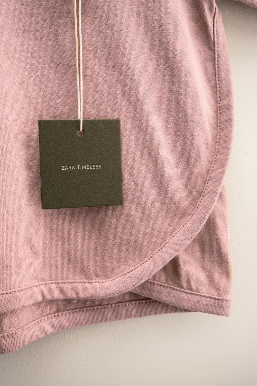 ZARA ZARA TIMELESS - ОДНОТОННАЯ ФУТБОЛКА, РОЗОВАТЫЙ