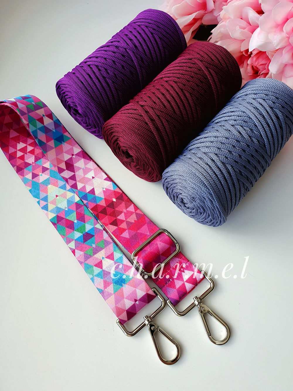 Розовые треугольники Ремень для сумки