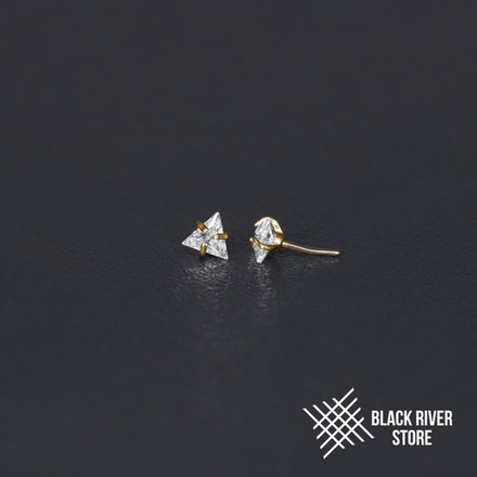 Cubic Zirconia Triangle Crystal PVD Yellow Б/Р