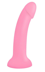 Фаллоимитатор из жидкого силикона Dildolls Glitzy - 17,6 см. (Цвет: розовый)