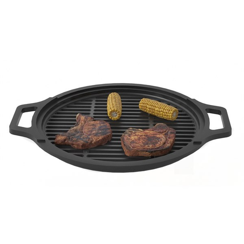 Решетка чугунная круглая "СТЕЙК" Ø 380мм (с ручками)