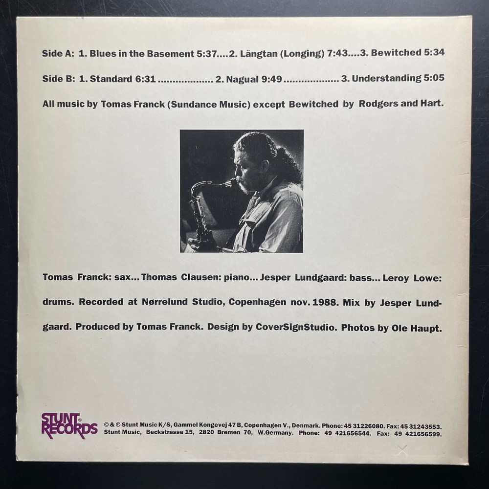 Tomas Franck Quartet ‎– Bewitched (Дания 1989г.)