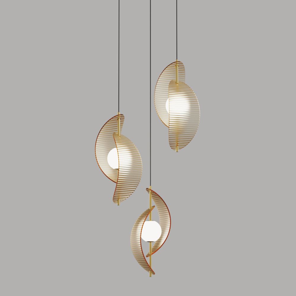 Подвесной светильник MD24030035-3A brass/amber