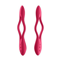 Красный многофункциональный 19,9см вибратор для пар Satisfyer Elastic Joy