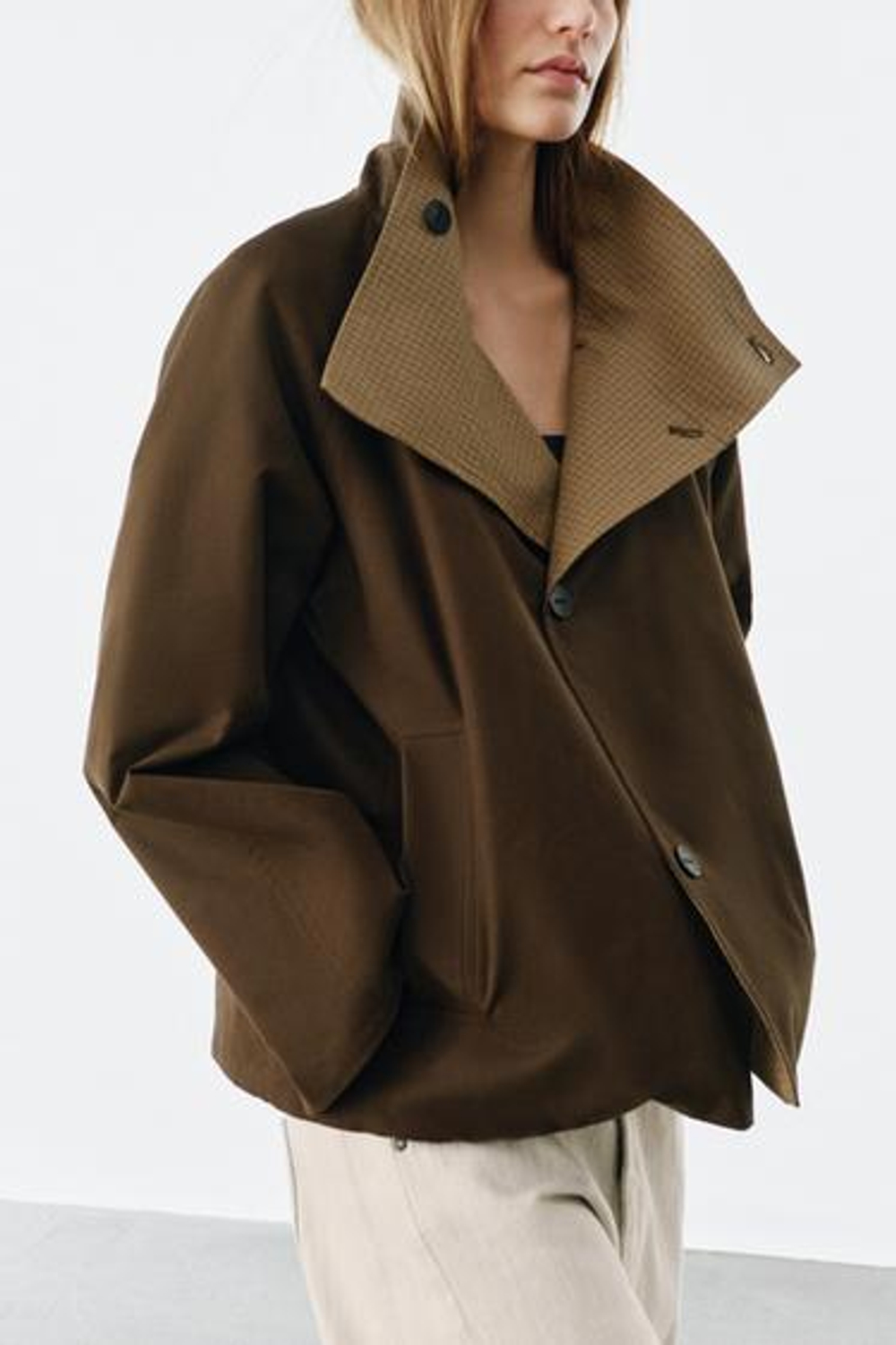 Двусторонняя клетчатая куртка ZW COLLECTION - ZARA
