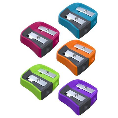 Точилка пластиковая 2 отвер., для цветных и ч/г карандашей, блистер "Color Zone Duo" (Berlingo)