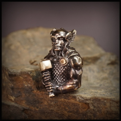 Темлячная бусина "Тор" для ножей , бронза