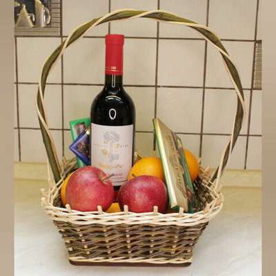 Корзина подарочная квадратная арт. KV270GR 27х27 см, высота с ручкой 35 см