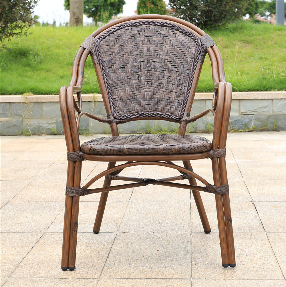 Кресло из искусственного ротанга для отдыха БАМБУК-1 с аллюминевой рамой