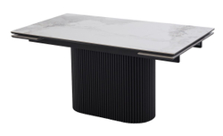 Стол АРИЯ 160 PANDORA LIGHT, керамика / Черный каркас М-City