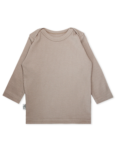 Футболка с длинным рукавом Светлый кофе рубчик RinaAmari