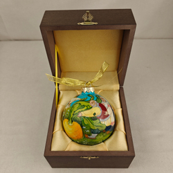 Шар новогодний (круговая роспись Палех) "Репка" в футляре