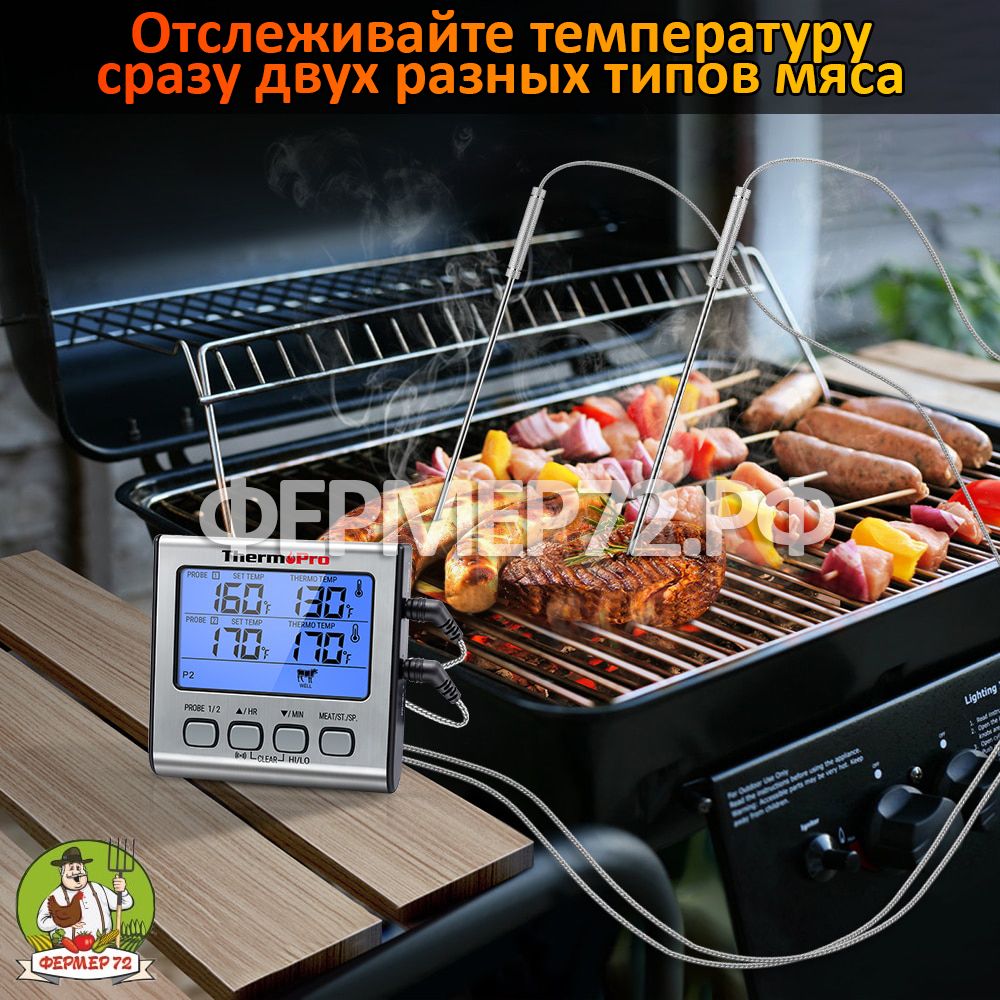 Кухонный термометр ThermoPro TP17 (2 выносных щупа)
