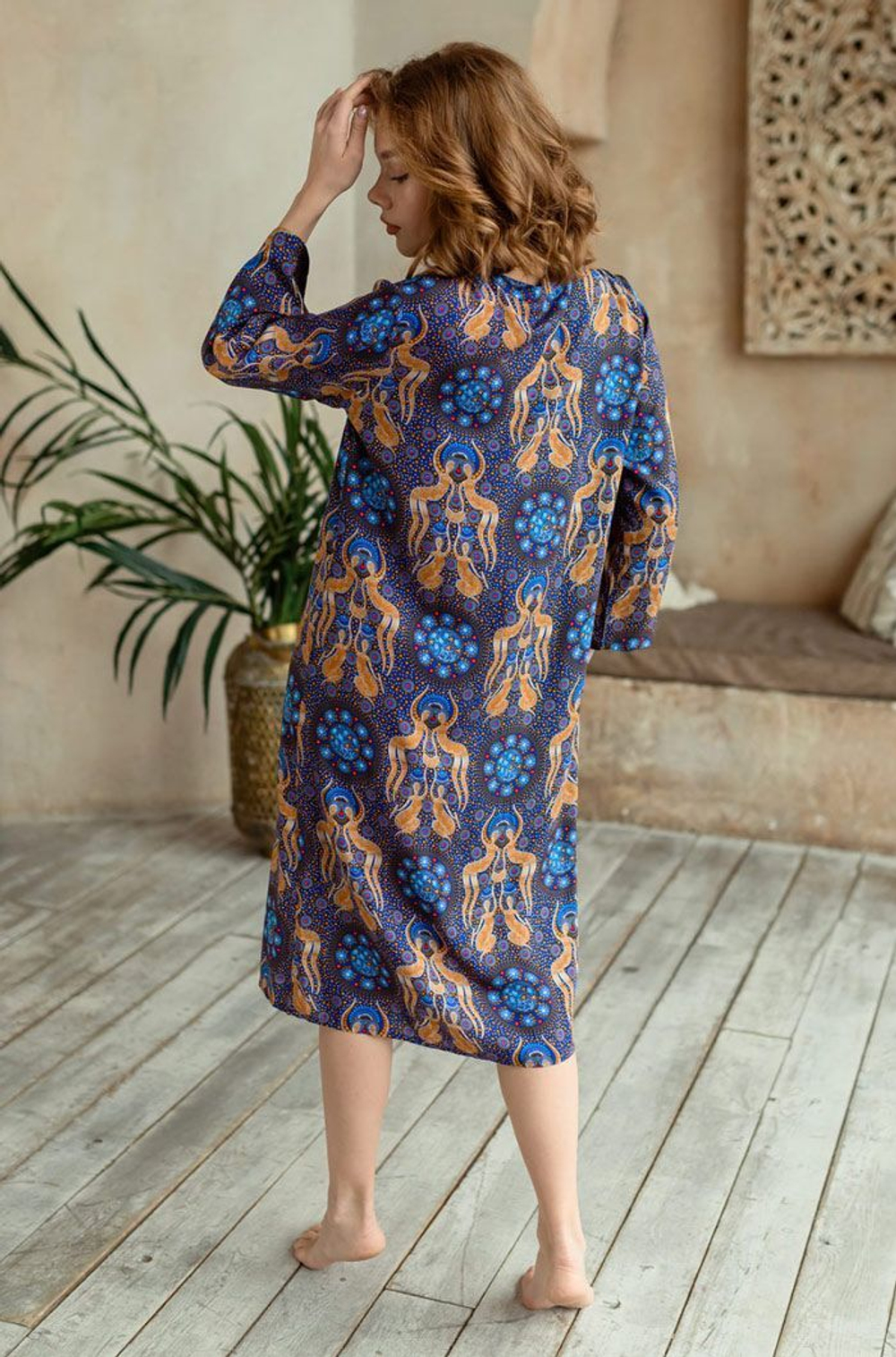 Длинная туника прямого силуэта Gera (Размер: L) (Цвет: разноцветный)