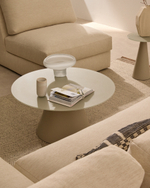 Журнальный столик Wilshire из матового стекла и стали матово-серый Ø80 см