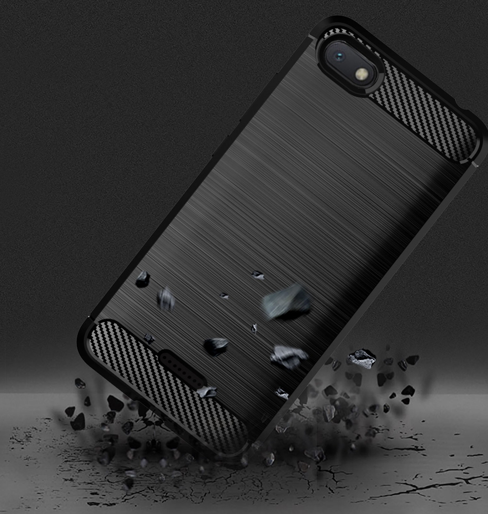 Чехол для Xiaomi Redmi 6A цвет Black (черный), серия Carbon от Caseport