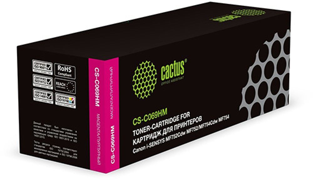 Картридж Cactus CS-C069HM (069H) пурпурный (5500стр.) для Canon i-Sensys MF752Cdw MF752/MF754Cdw MF754