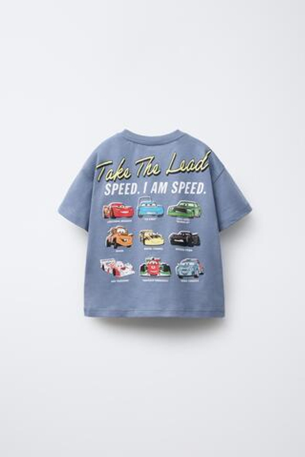 ZARA ФУТБОЛКА С ПРИНТОМ CARS © DISNEY, ЯРКО-СИНИЙ