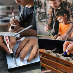 Маркеры строительные тонкие разметочные с длинным наконечником 3 шт (черные)