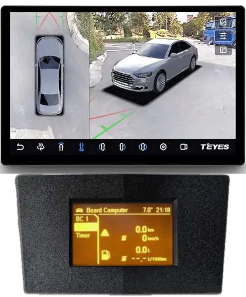 Магнитола для Opel Astra H (перенос БК вниз, черная) - Teyes CC3-2K-360 монитор 13" 2K QLED на Android 10, Быстрая, CarPlay, 4G SIM-слот, 4 камеры в комплекте