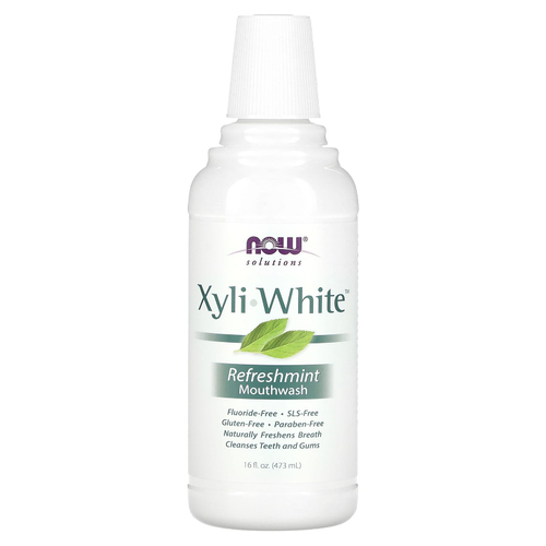 NOW Foods, Solutions, XyliWhite, ополаскиватель для рта, без фтора, освежающая мята, 473 мл (16 жидк. унций)