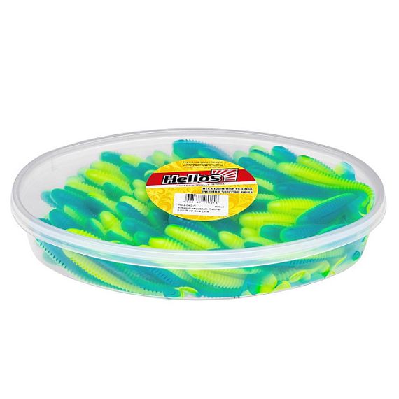 Виброхвост несъедоб. Catcher 3,55&#39;/9 см Blue Lime 100шт. (HS-2-040-N) Helios