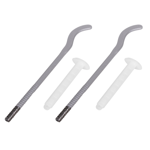 Комплект плоских кронштейнов с дюбелями 7,2х170мм, серебристые