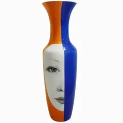 Большая ваза Mitad высота 82 см, белый, синий, оранжевый