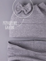 Шапка для девочки осенняя с ушками и снуд