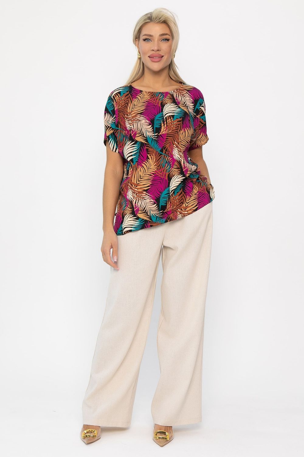 Блуза Кармен (желто-розовая) Б13723-30М LT Collection