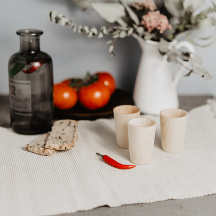 Набор деревянных рюмок 3 шт. из древесины кедра. R24