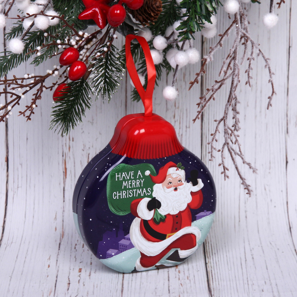 Банка жестяная «Шарик» 13*12*4см Дед Мороз