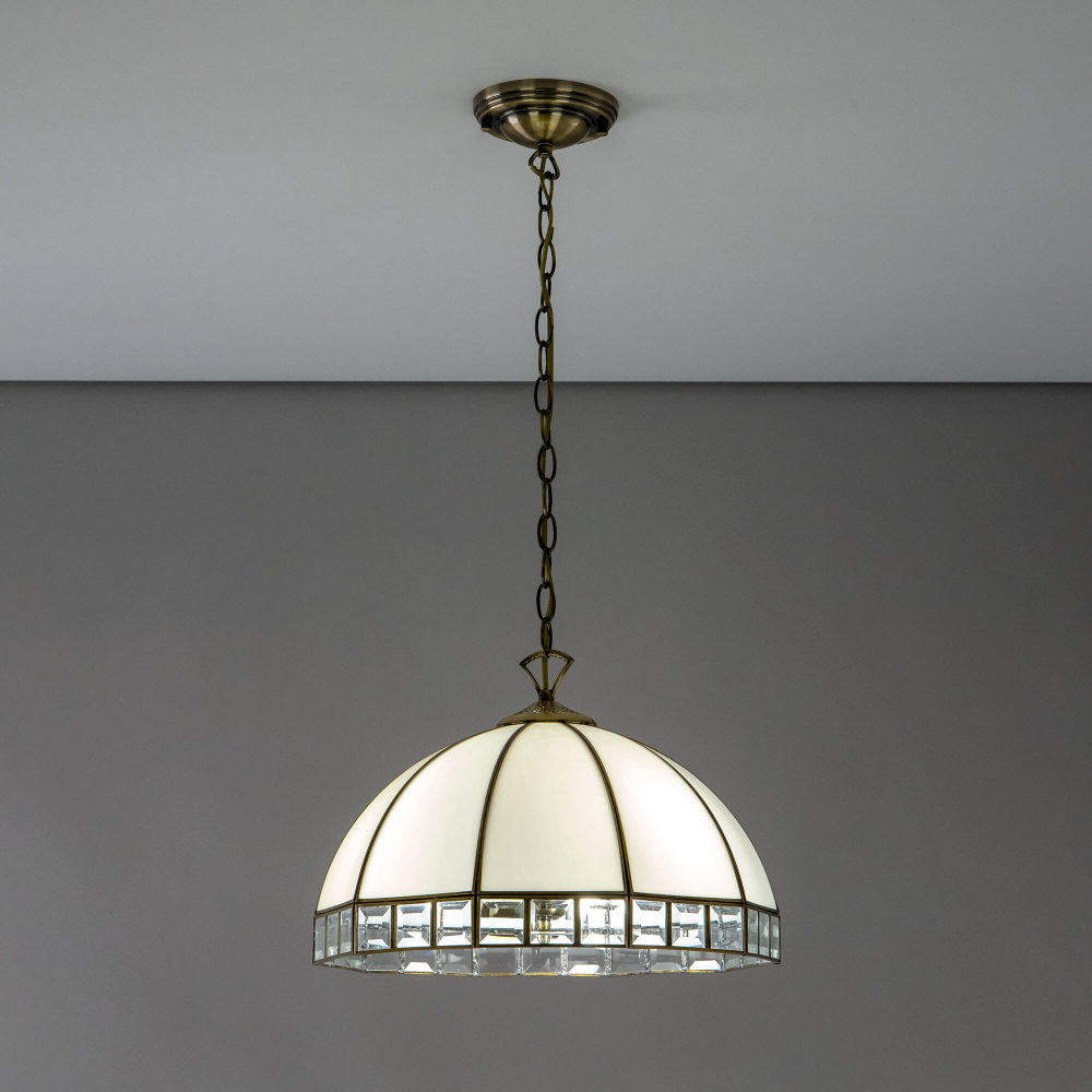 Citilux Шербург-1 CL440132 Люстра витражная подвесная Бронза