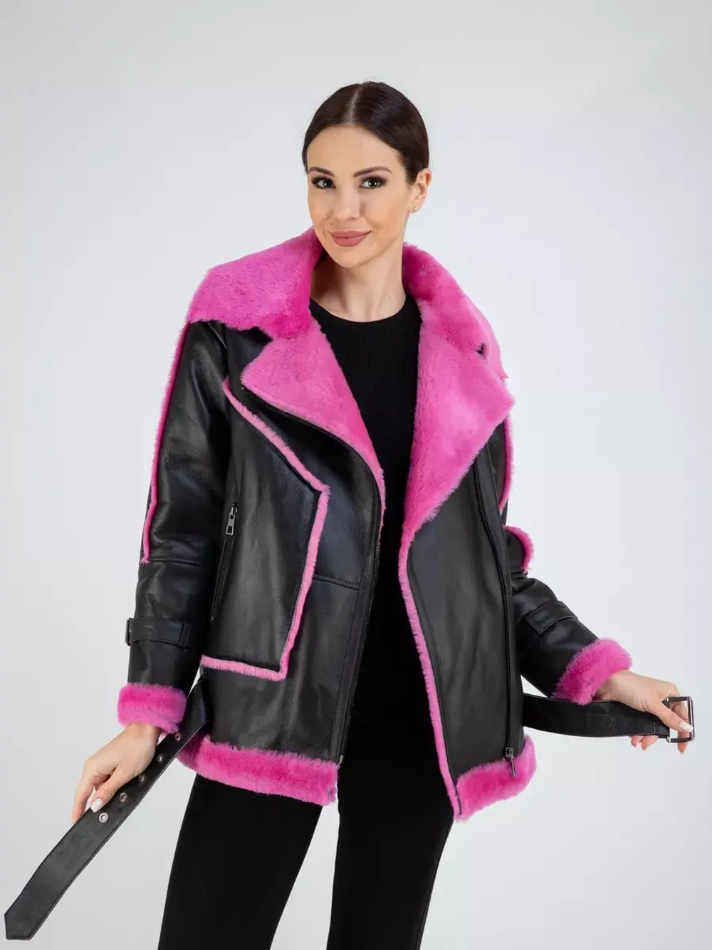 Дубленка авиатор натуральная зимняя